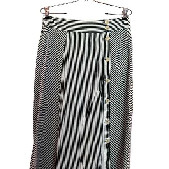 Midi length side-button Summer skirt from J.Crew. Blue/white stripes. In EUC.Sz4 - Picture 3 of 8